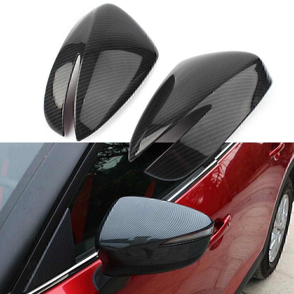 Car Rearview Mirror Cover Trim For Mazda CX-5 2015 - 2016 Carbon Fiber Look US