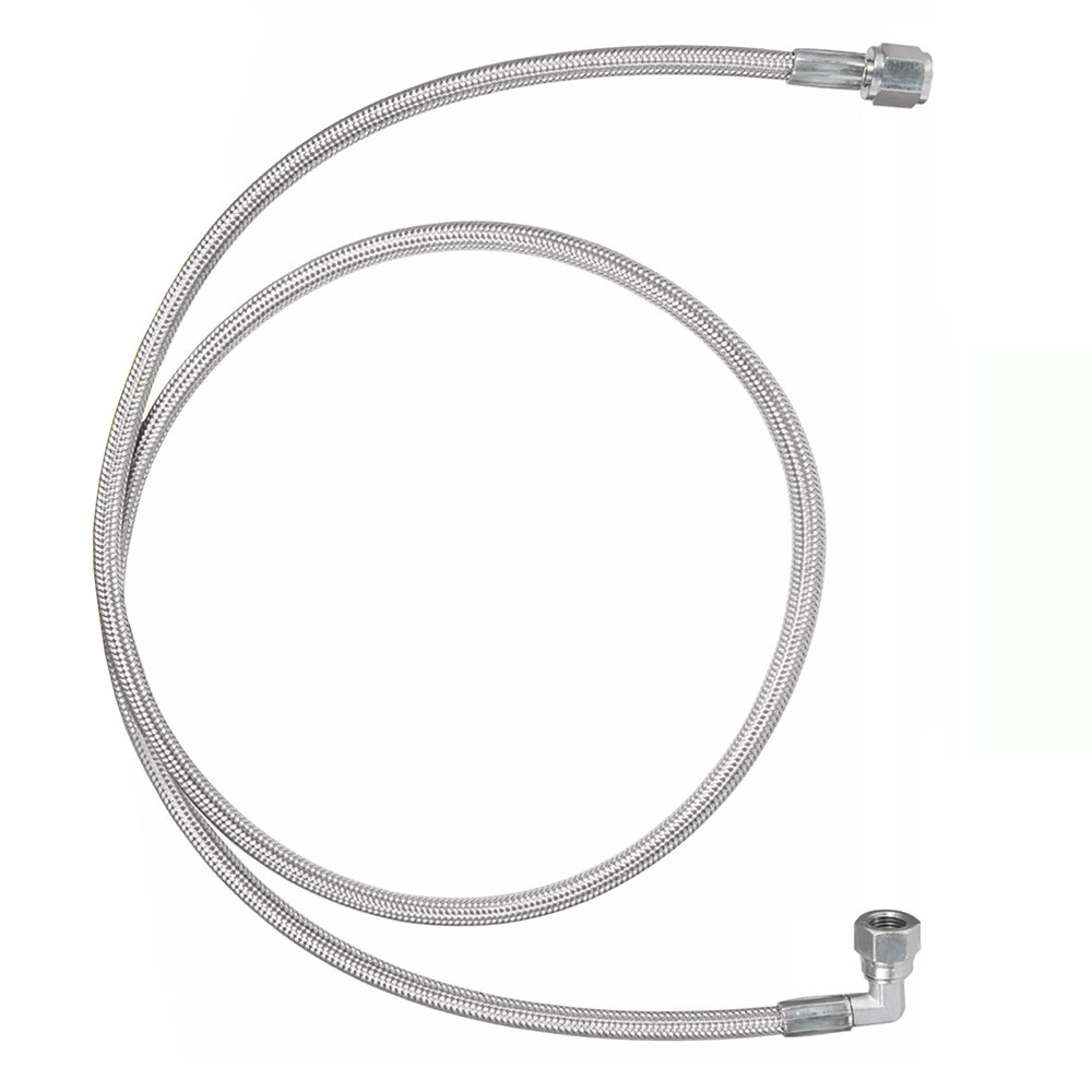 60inch Length 4AN Remote Turbocharger Sensor Steel Braided Turbo Oil Feed Line