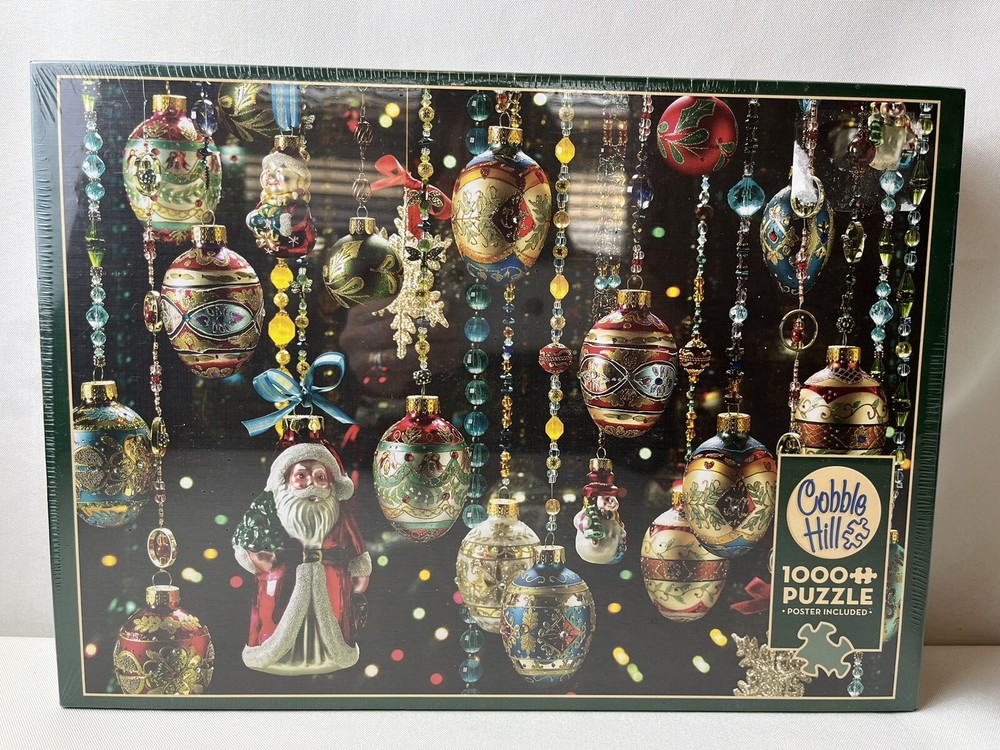 Cobble Hill Vintage Ornaments Beads Jigsaw Puzzle, 1000 Pcs + Poster - NEW!