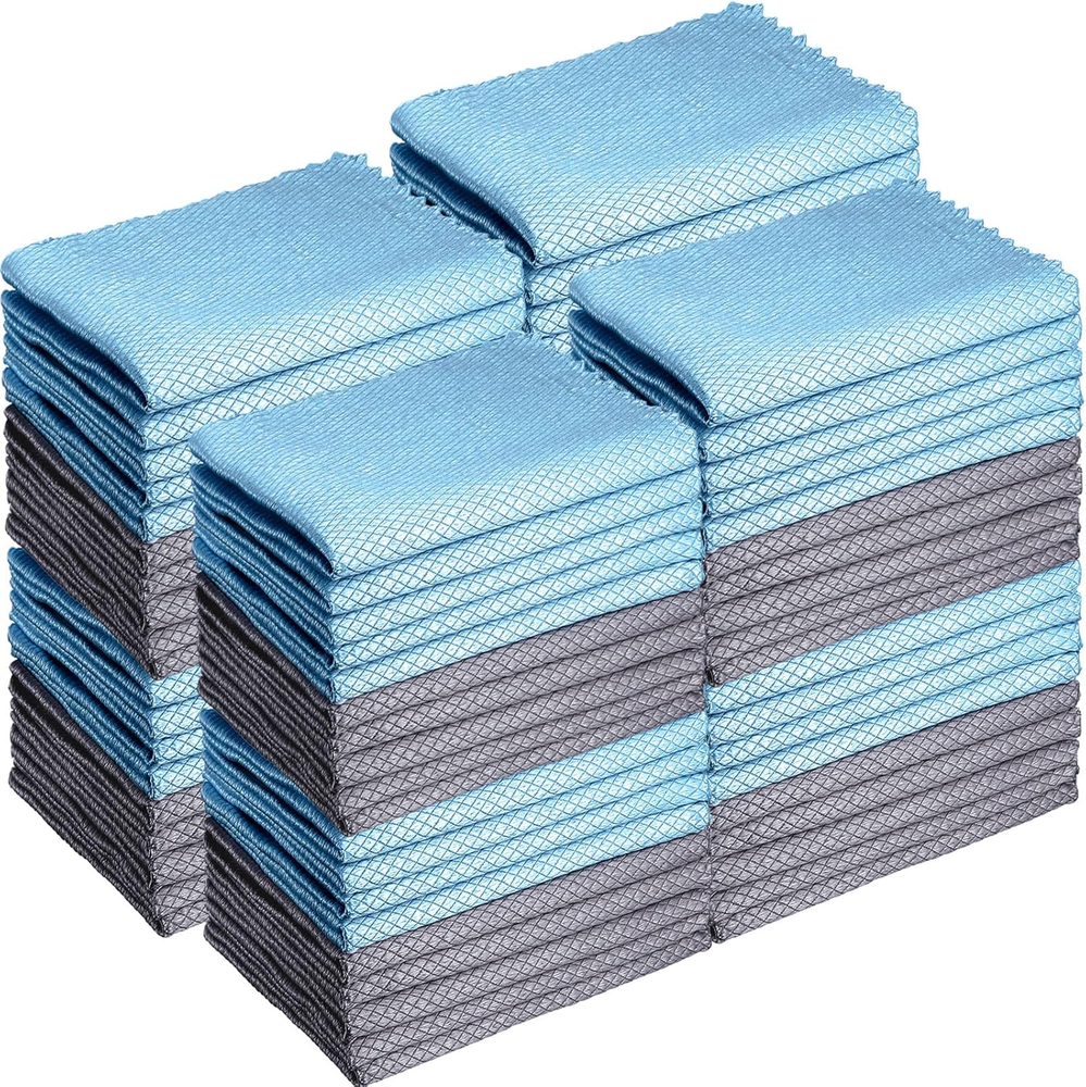 40-Pack Reusable Fish Scale Microfiber Cleaning Cloths for Kitchen & Polishing