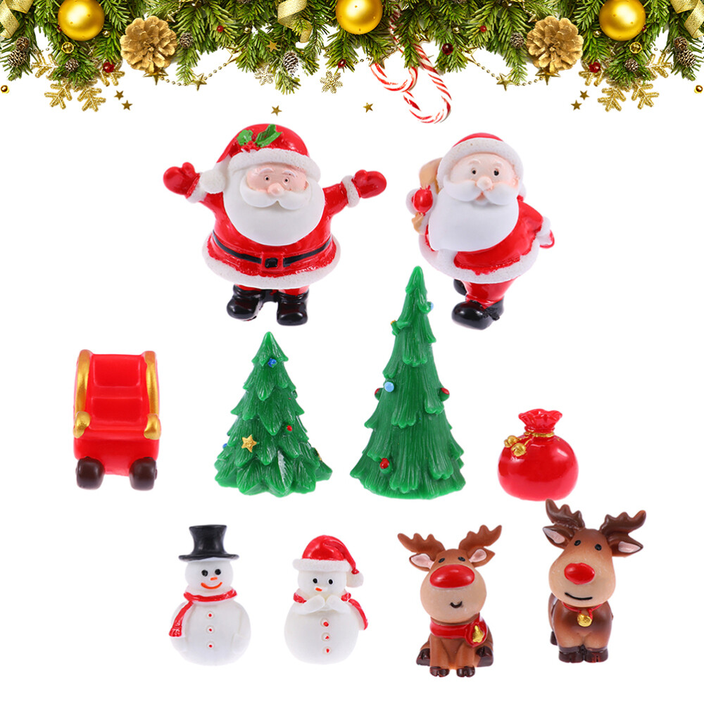 10 Pcs Christmas Adornment Xmas Decorative Supply Tree Mini
