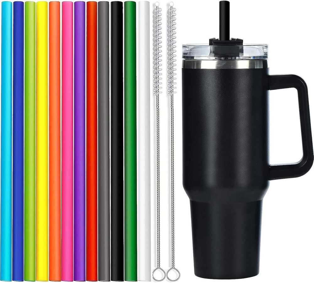 12-Pack Silicone Replacement Straws for Stanley 40 Oz Tumbler Cup  