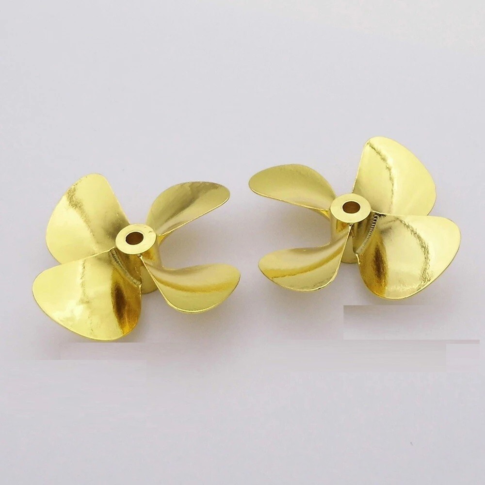 Metal Propeller 4-Blades 4mm Shaft 55/60mm Prop For RC Boat Fishing Boat Marine