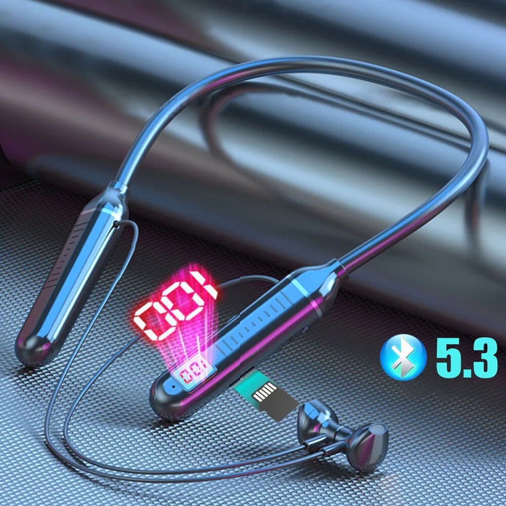 Wireless Bluetooth Sports Neckband Headphones with Mic HiFi Stereo Sound
