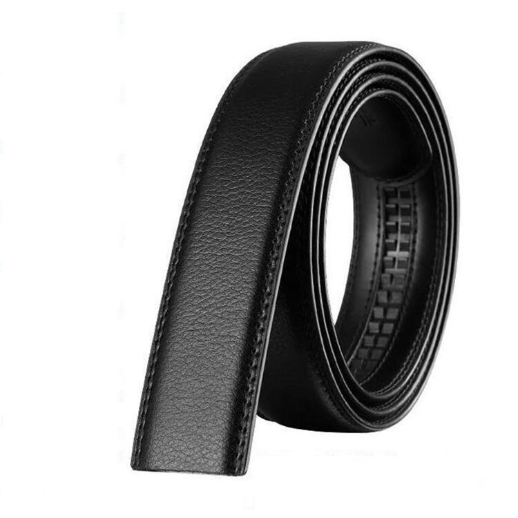 Luxury Men's Leather Belt Automatic Buckle Belt Ratchet Strap Replace Strap