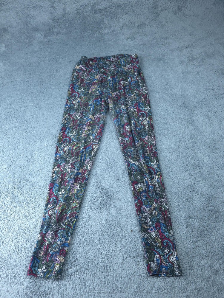 LuLaRoe Leggings Womens One Size Multicolor Paisley Stretch Pants Soft Print