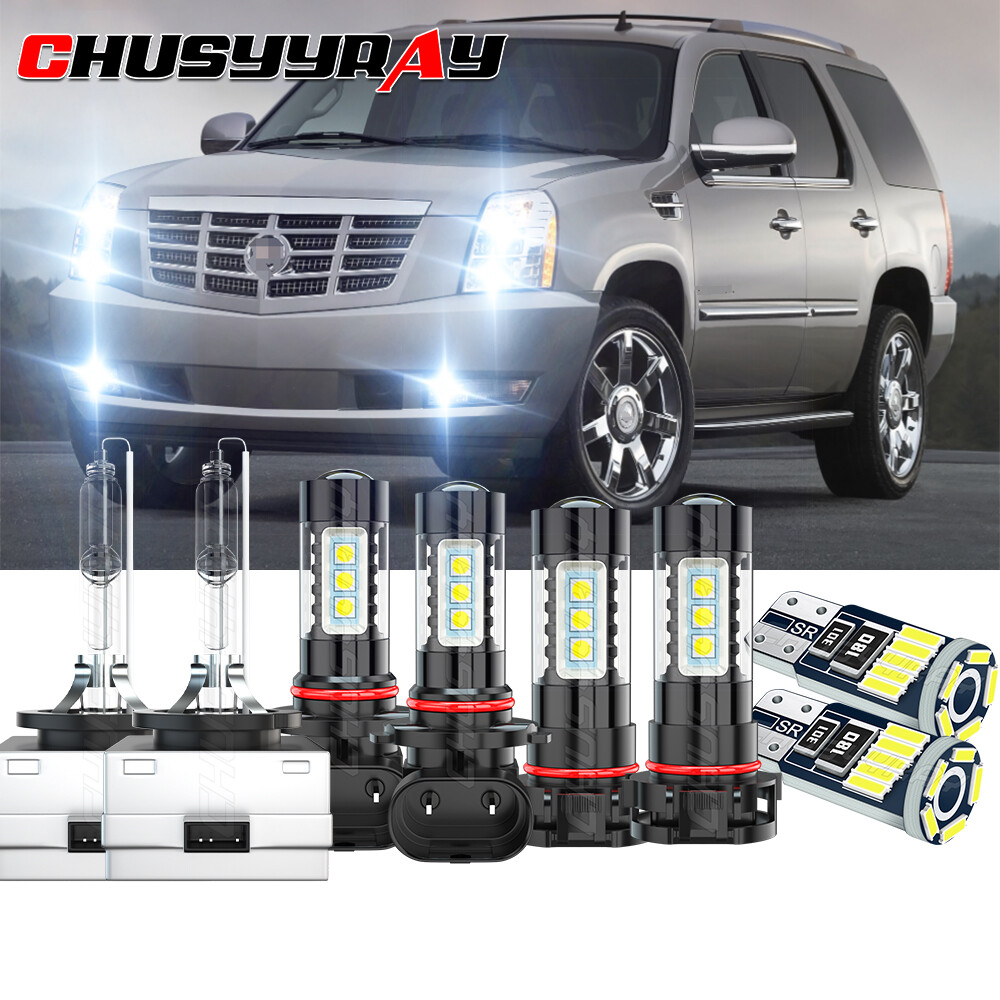 LED/HID For 2007-14 Cadillac Escalade Headlight Fog Driving DRL Light Bulbs Kit