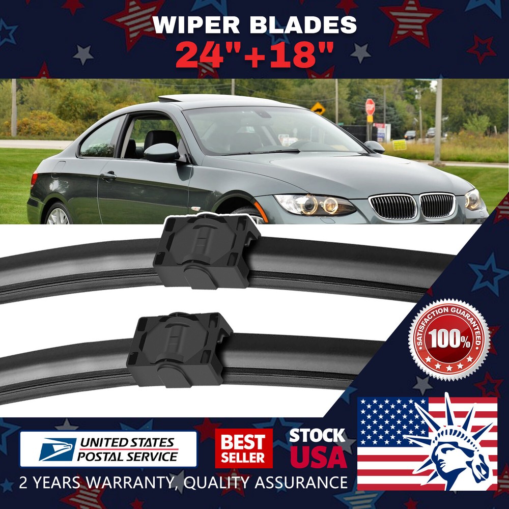 Waterproof Side lock 24''+18'' Premium Bracketless Windshield Wiper Blades /pair