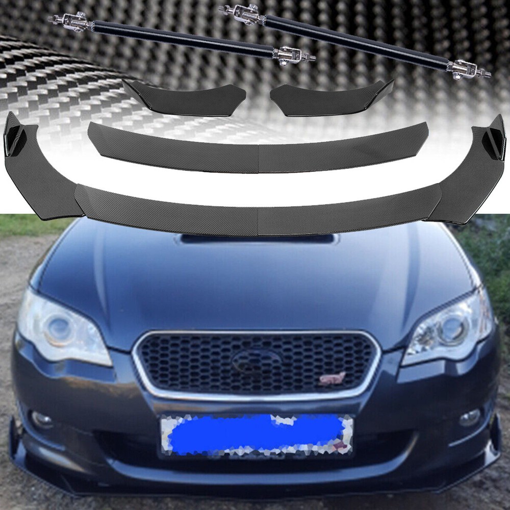 Subaru Carbon Fiber Bumper Lip Splitter with Strut Rods for Enhanced Styling