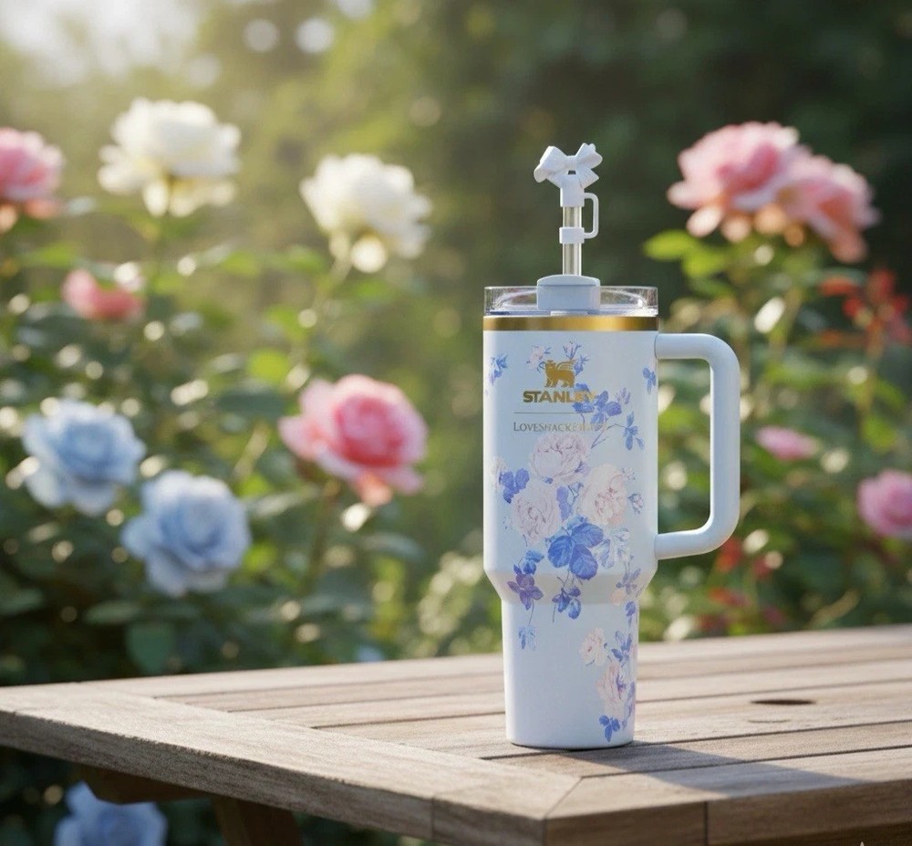 Stanley 40 Oz Floral Blue Loveshackfancy