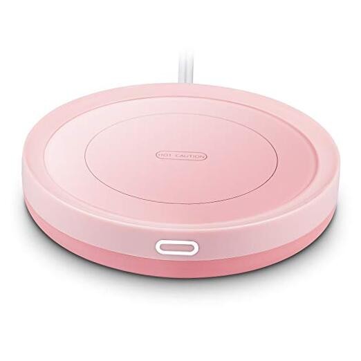 Smart Auto On/Off Gravity-Induction Coffee Warmer for Office in Pink