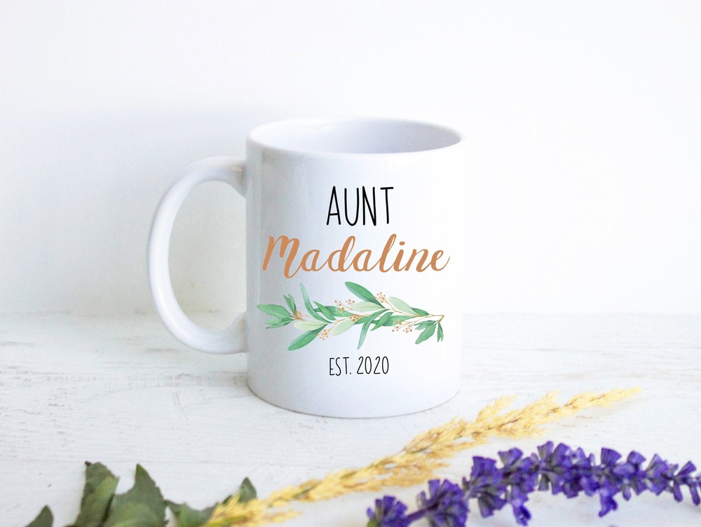 Personalized Aunt Mug Gift New Aunt Gift Baby Announcement Best Auntie Gift