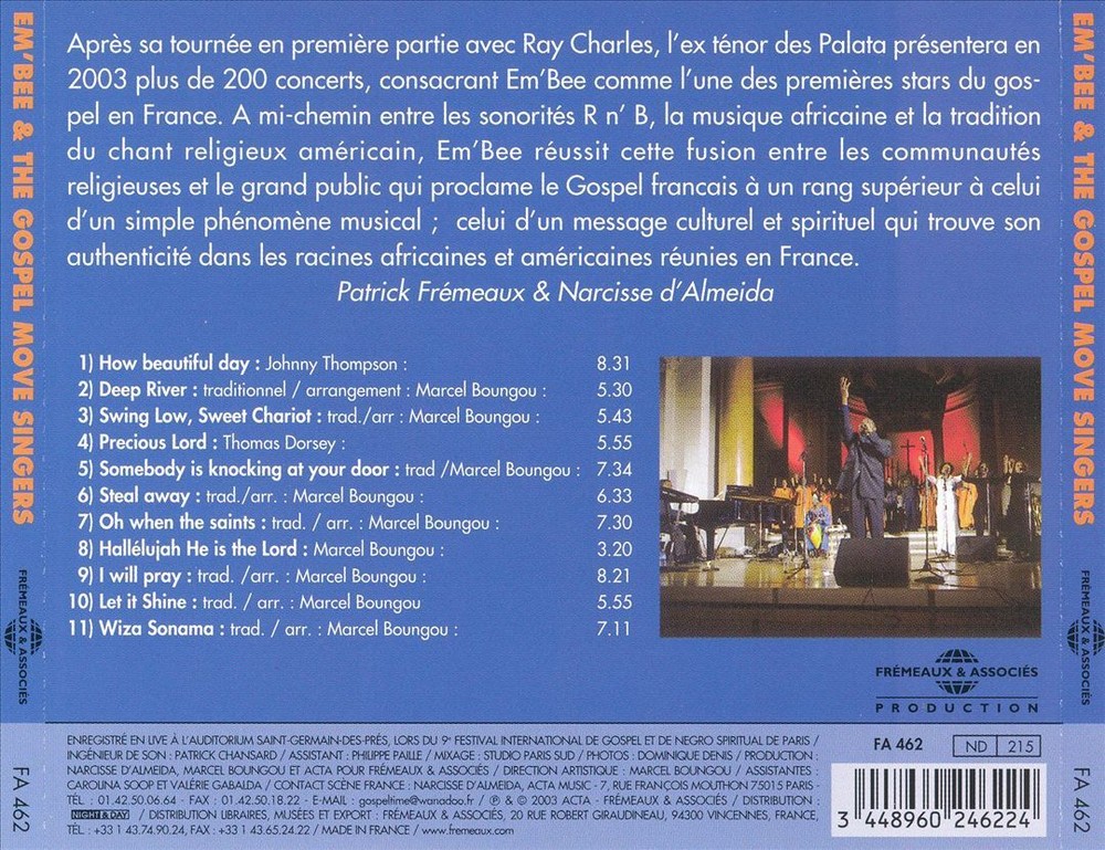 EM'BEE & GOSPEL MOVE SINGERS shine at Paris International Gospel Festival with new CD