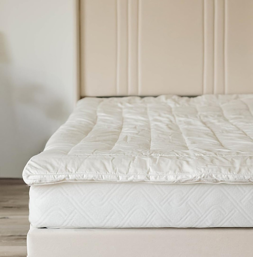 Woolino Mattress Topper - Australian Merino Wool and Organic Cotton, Temperat...