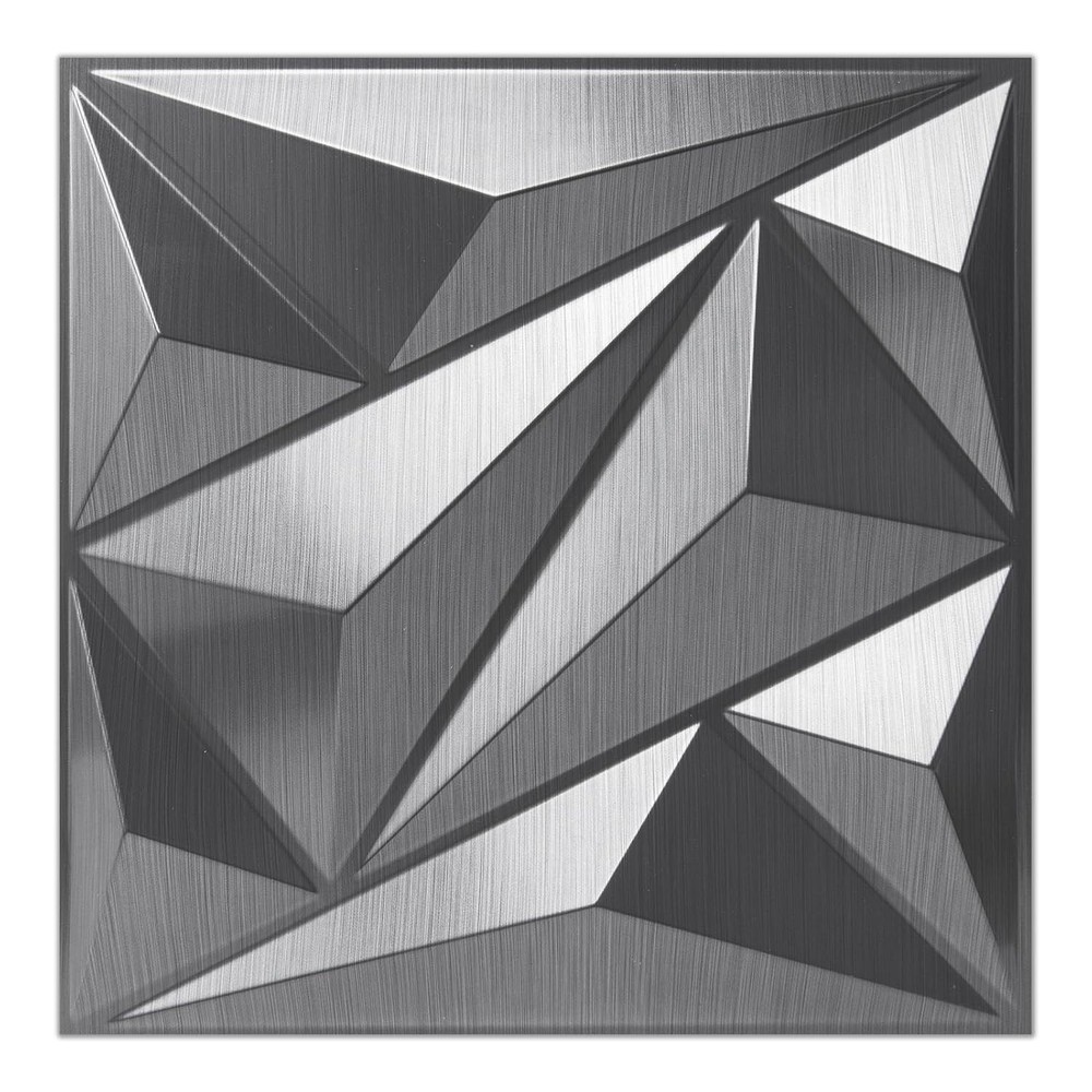33 Pack 3D Diamond PVC Wall Panels - Elegant Silver Interior Décor Solution