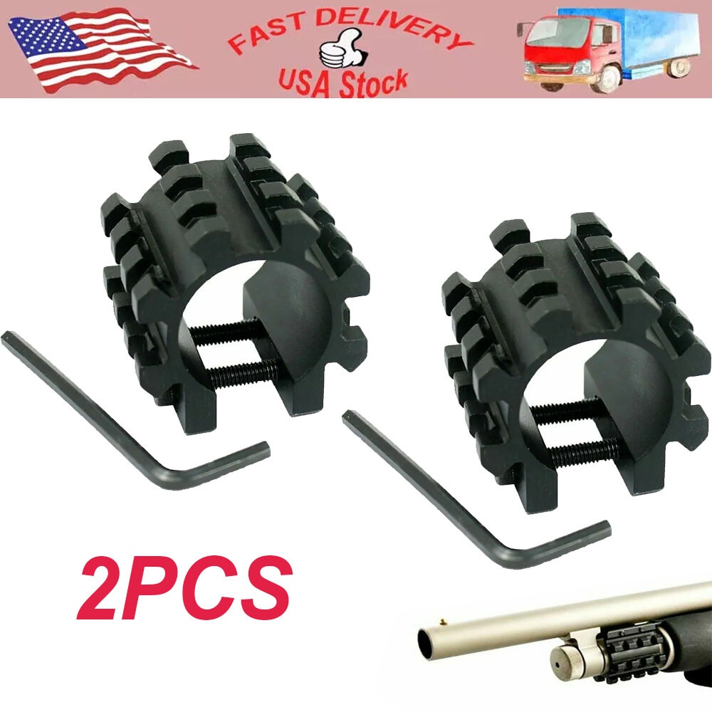 2PCS  Tri-Rail Barrel Mount System Fits Remington Winchester Mossberg Quad
