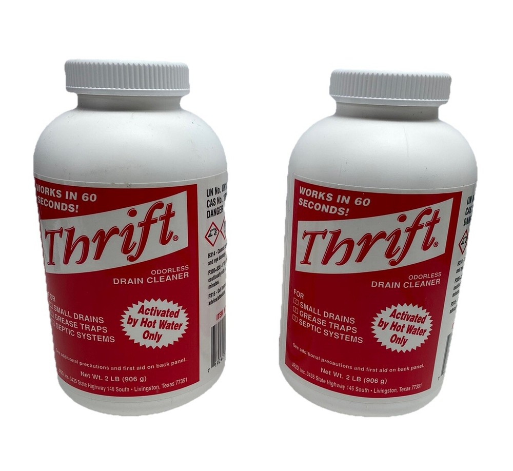 Lot Of 2, Thrift T-200 Drain Cleaner, 2 lb. Each