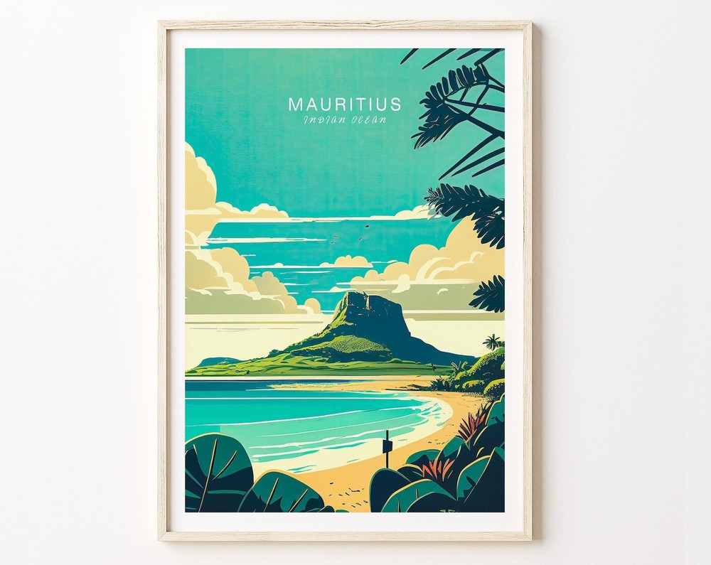 Mauritius Travel Poster Wall Art Mauritius Poster Mauritius Indian Ocean Wall
