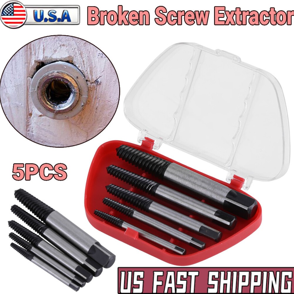 5-Piece Damaged Screw Extractor Set for Easy Bolt Removal