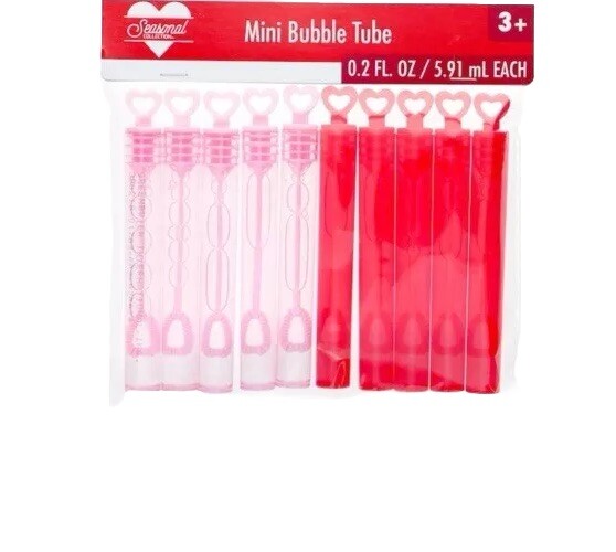 Mini Valentine's Day Themed Bubble Tubes, 10-pc. Pack