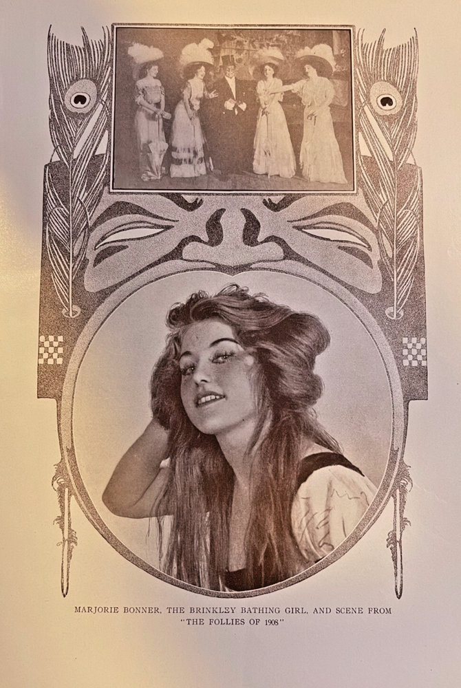 1908 Vintage Magazine Illustration Actress Marjorie Bonner Follies of 1908