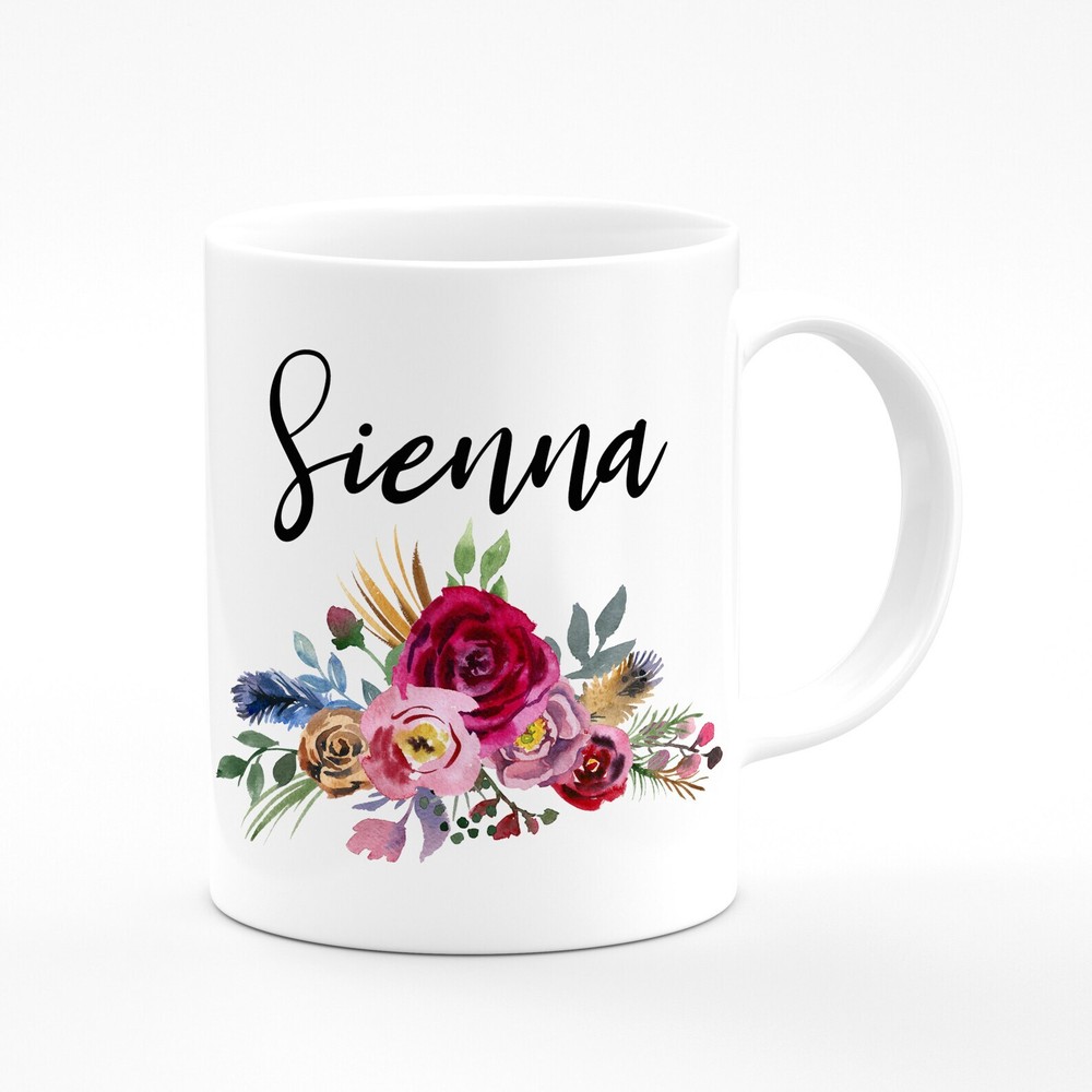 Custom Name Mug Personalized Mug Custom Mug Name Mug Floral Mug Personalized