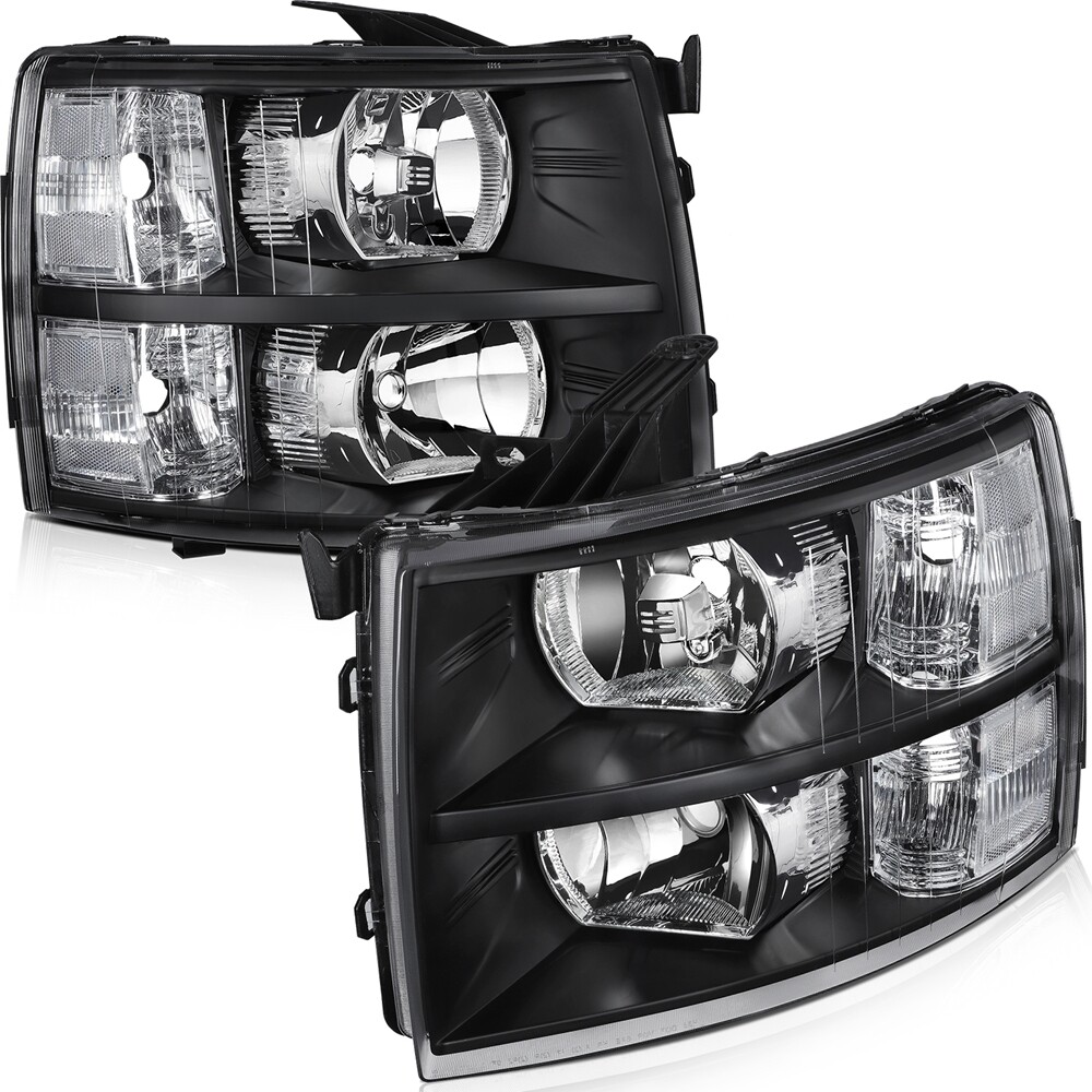 For 2007-2014 Chevy Silverado Headlamp Headlights Assembly Left + Right Pair