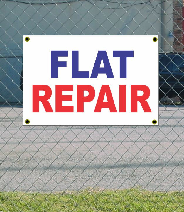 2x3 Red White Blue Flat Repair Banner Sign – Discount Size & Price