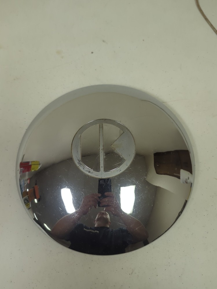 1949 1950’S OEM KAISER DELUXE 10” DOG DISH HUBCAP WHEEL COVER Poverty Chrome