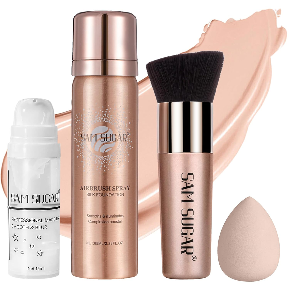 Airbrush Foundation Spray Set, Spray Foundation Makeup and Hydrating Face Primer