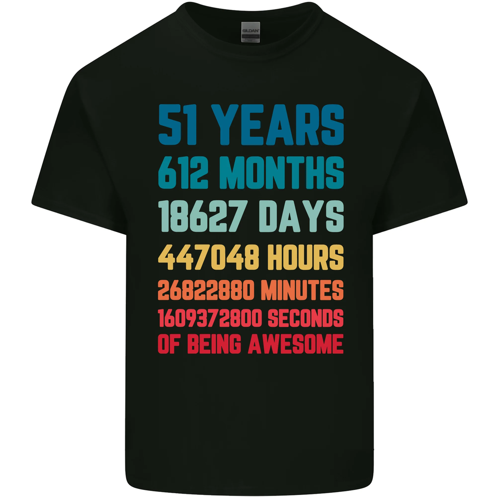 51st Birthday 51 Year Old Mens Cotton T-Shirt Tee Top