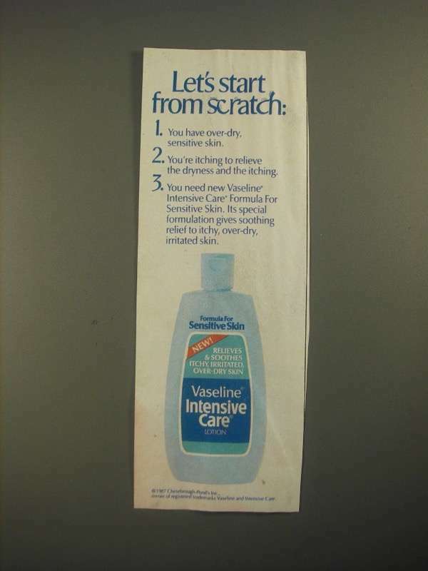 1987 Vaseline Intensive Care Lotion Vintage Ad - Start Fresh with Hydrated Skin