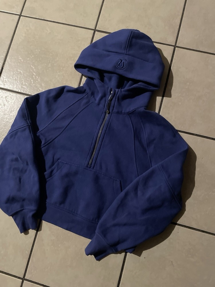 LULULEMON Navy Blue Scuba Oversized Full Zip Hoodie Sweatshirt Women’s Sz XS/S