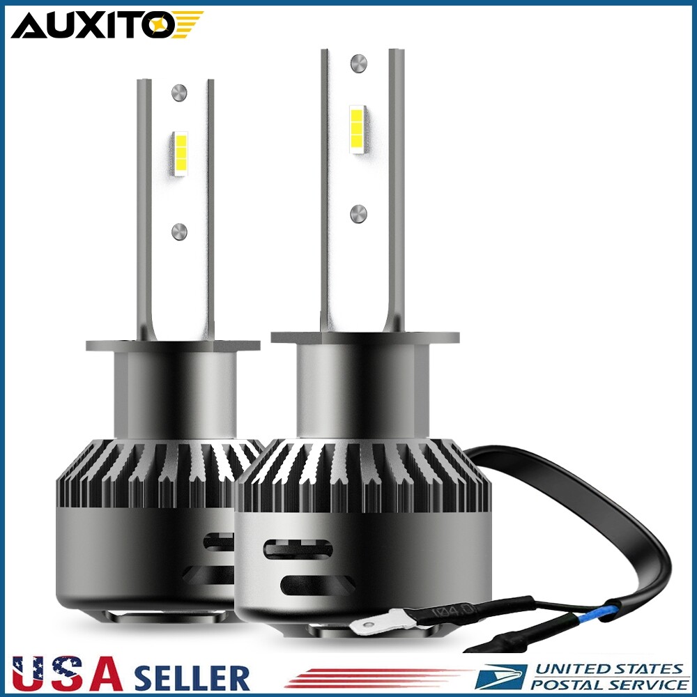 AUXITO H1 LED Headlight Kits 48W 40000LM Bulbs Power 6500K Canbus White 2X