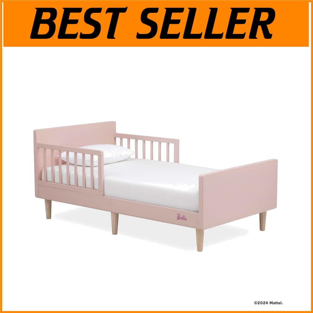 JPMA Certified Barbie Los Altos Pine Wood Toddler Bed - Easy to Clean & Assemble