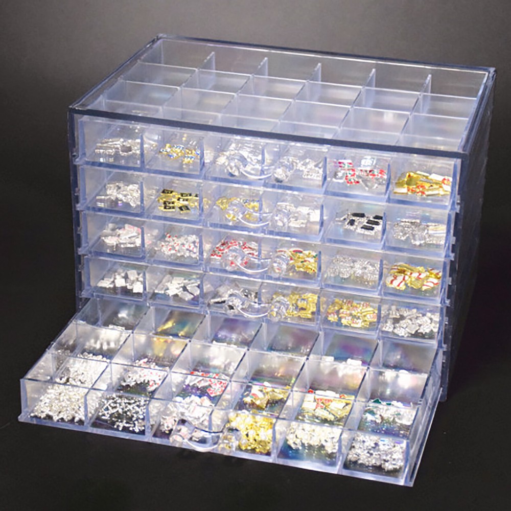 5 Layers Nail Art Supplies Display Organizer 120 Grids Nail Art Storage Box