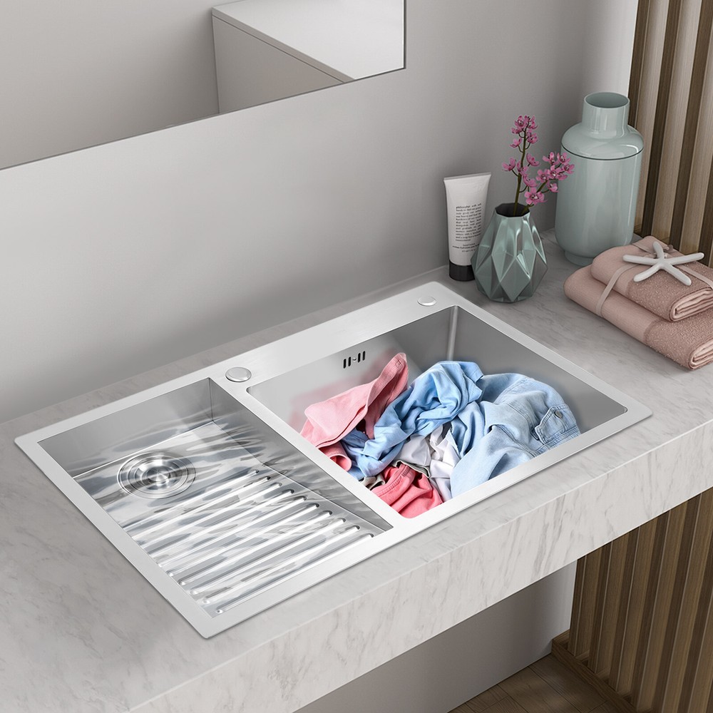 80x48cm Big Single Bowl Kitchen Sink Undermount Brushed Stainless Steel Sink USA