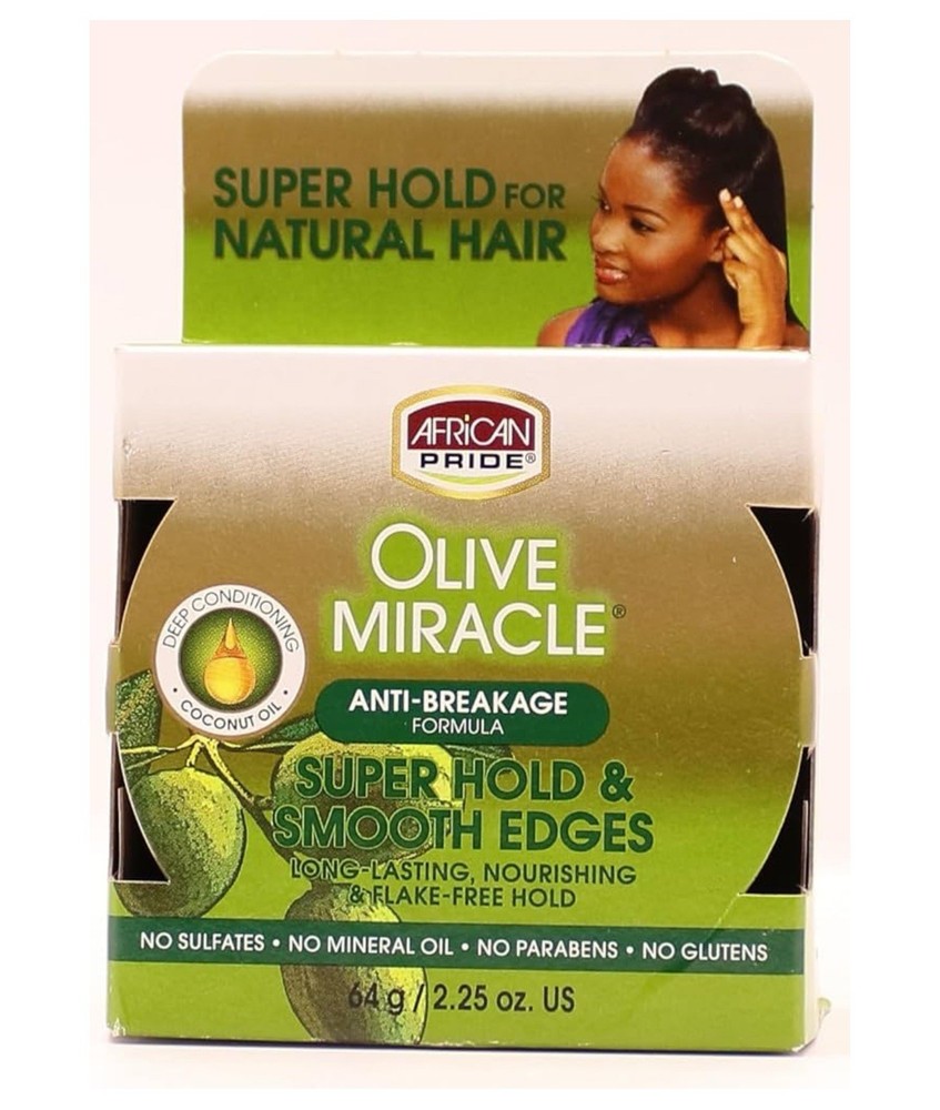African Pride Olive Miracle Super Hold Edge Control 2.25 oz