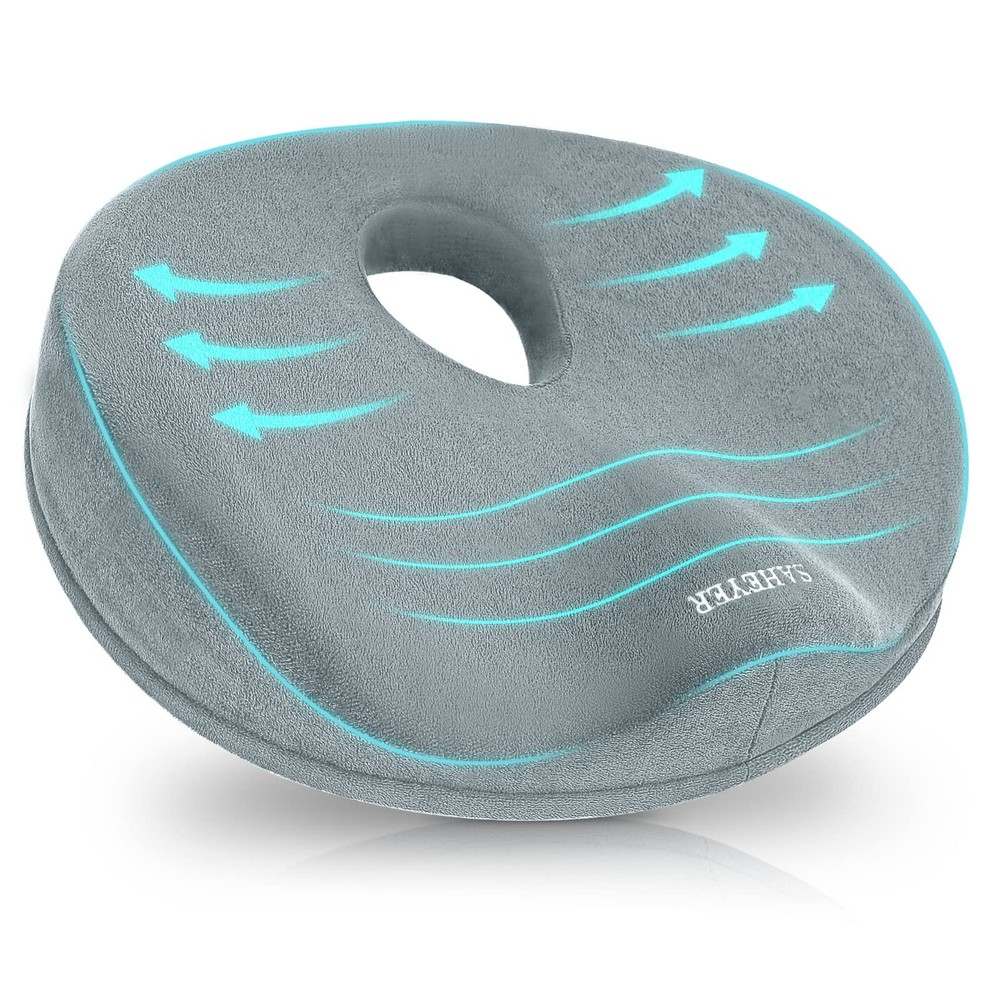 Donut Pillow for Tailbone Pain Relief and Hemorrhoids, Memory Foam Donut Cush...