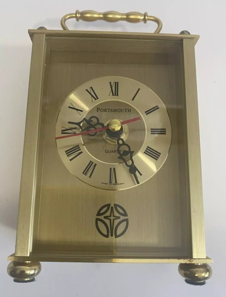 Vintage Drydene Oil Portsmouth Quartz Gold Mantle Clock West Germany