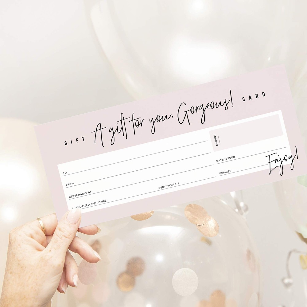 Blank Hello Gorgeous Gift Certificate for Small Business Card & Paper Vouchers-image