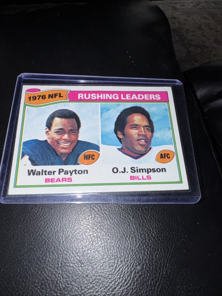 1977 Topps Rushing Leaders Walter Payton and O.J. Simpson #3 Football Card