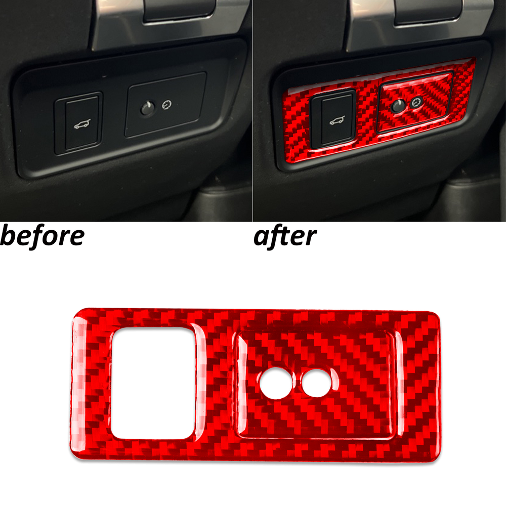 Red Carbon Fiber Rear Trunk Switch Trim For Land Rover Discovery Sport 2015-2019