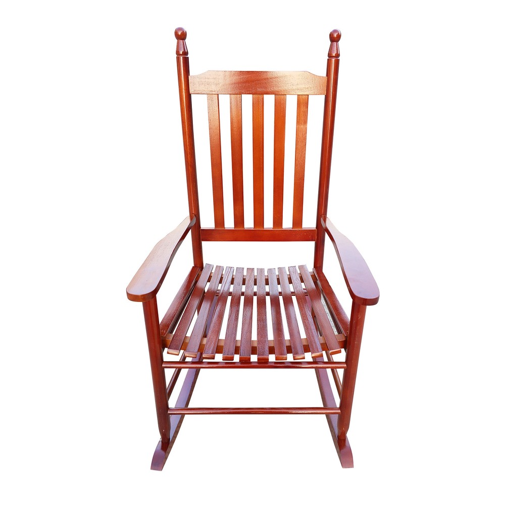 Brown Wooden Porch Rocking Chair – Comfortable Durable Outdoor Furniture