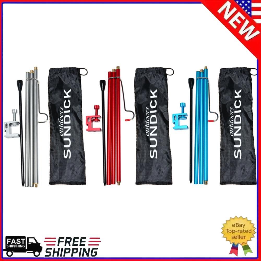 Adjustable Foldable Lamp Rod Desk Clamp Light Holder Pole for Camping BBQ Hiking