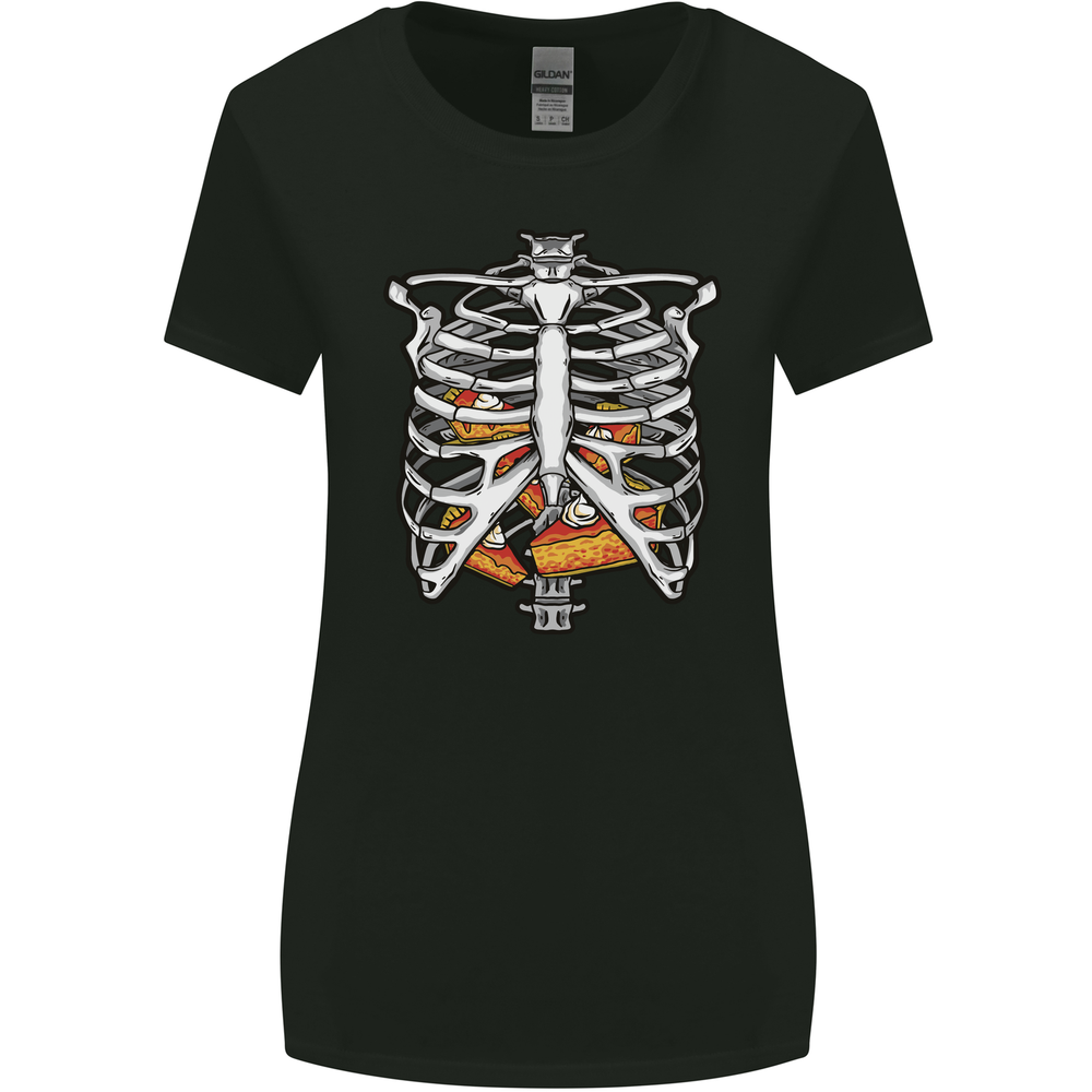 Pie Inside a Skeleton Torso Funny Food Womens Wider Cut T-Shirt