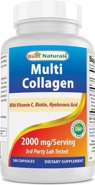Premium Collagen Peptides 2000MG Hydrolyzed Anti-Aging (Types I,II,III,V,X)