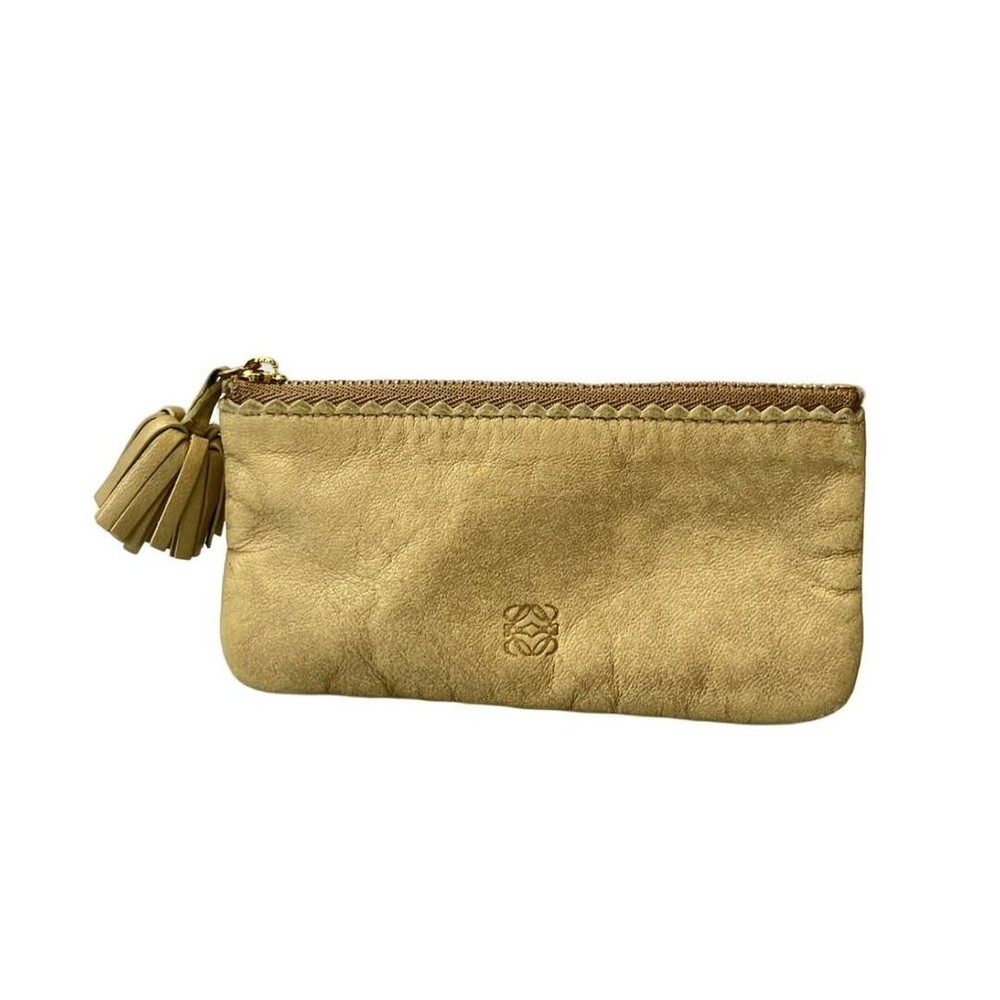 Loewe Ladies Coin Case with Keyring Scratched Surface Back Damage