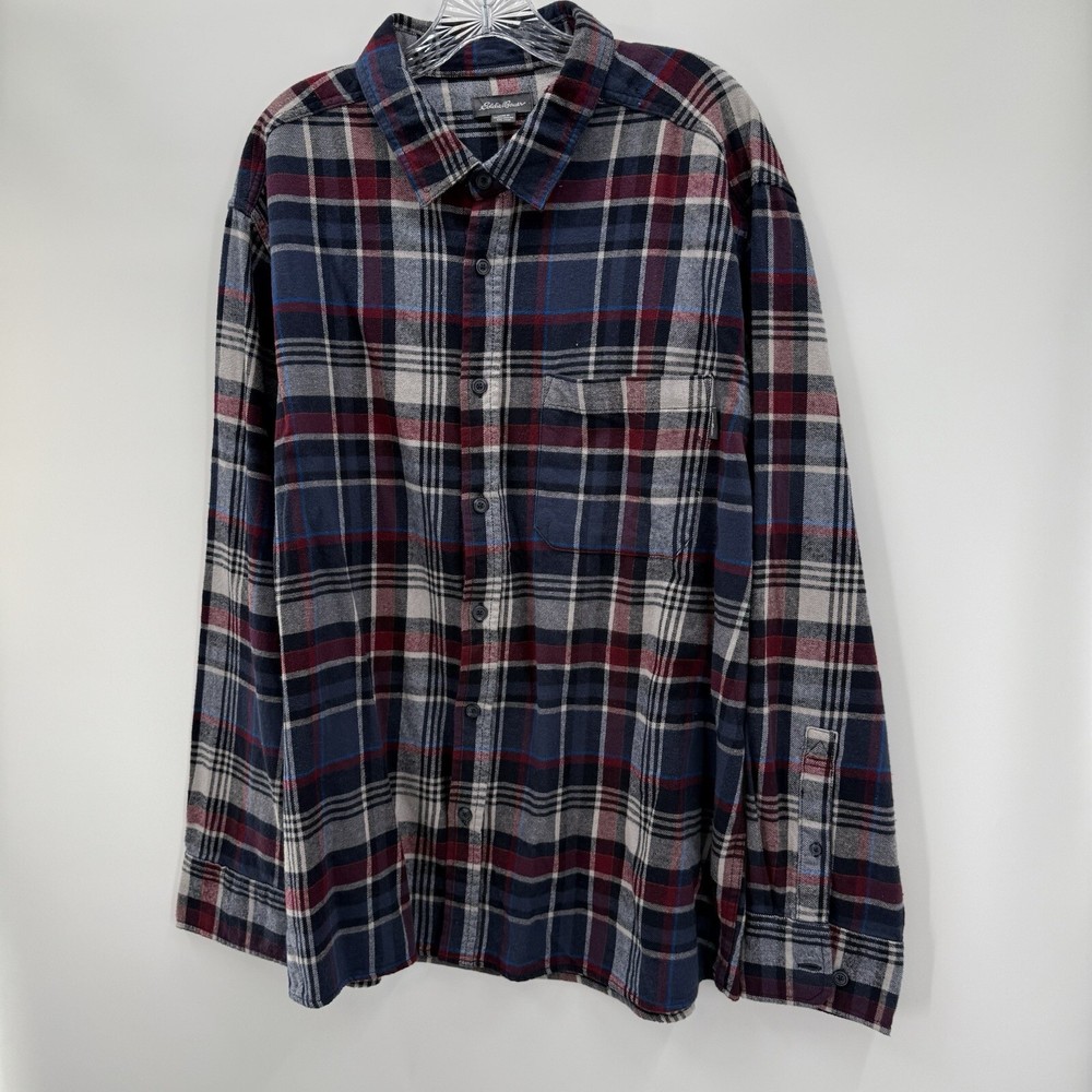 Eddie Bristol Flannel Button-Down Shirt for Men in 2XL - Multi Plaid Pattern