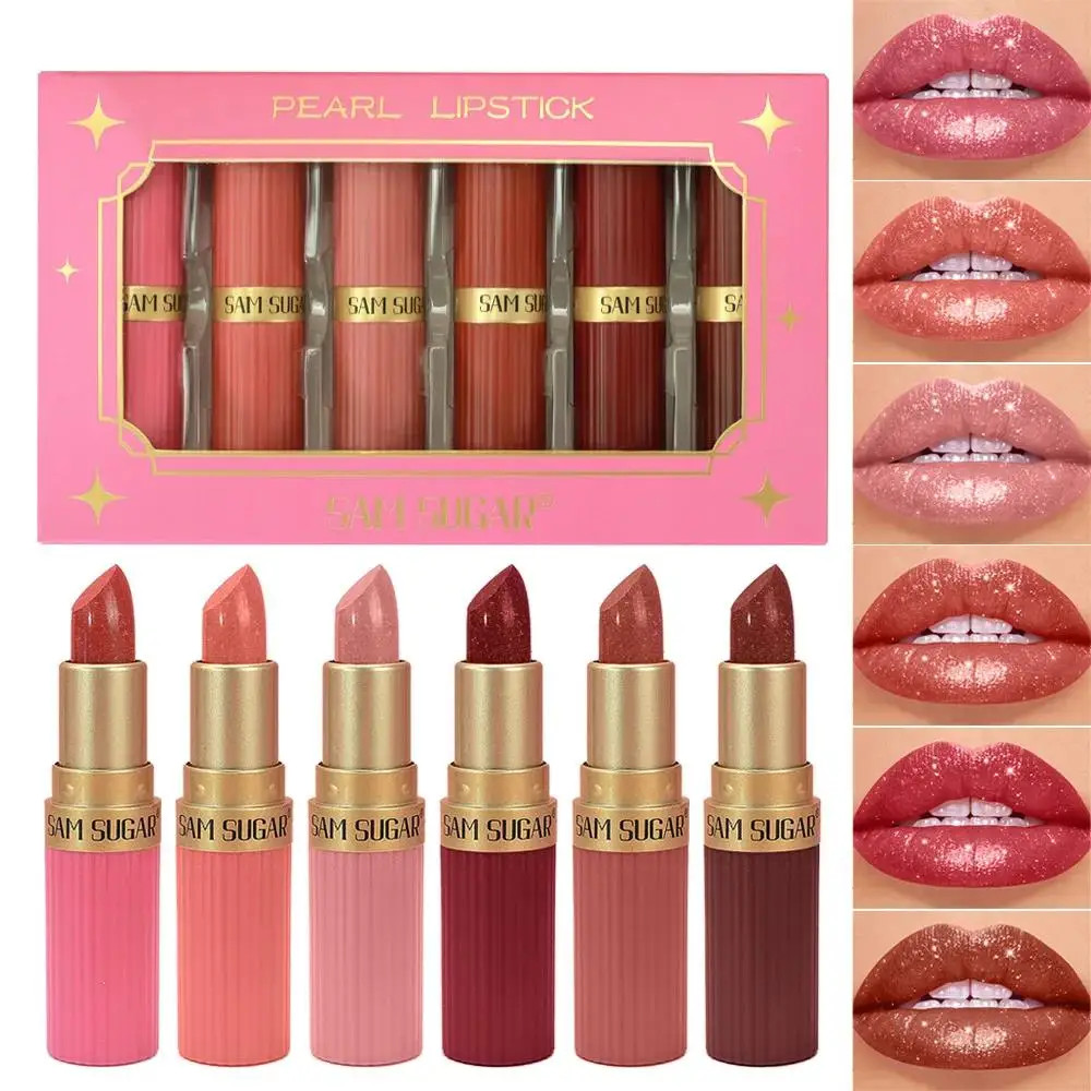 Waterproof Long Lasting Lipstick Set Sparkling Diamond Lip Gloss Kit